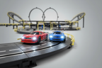 Close-up racing action