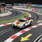 Slot Car on Race Track